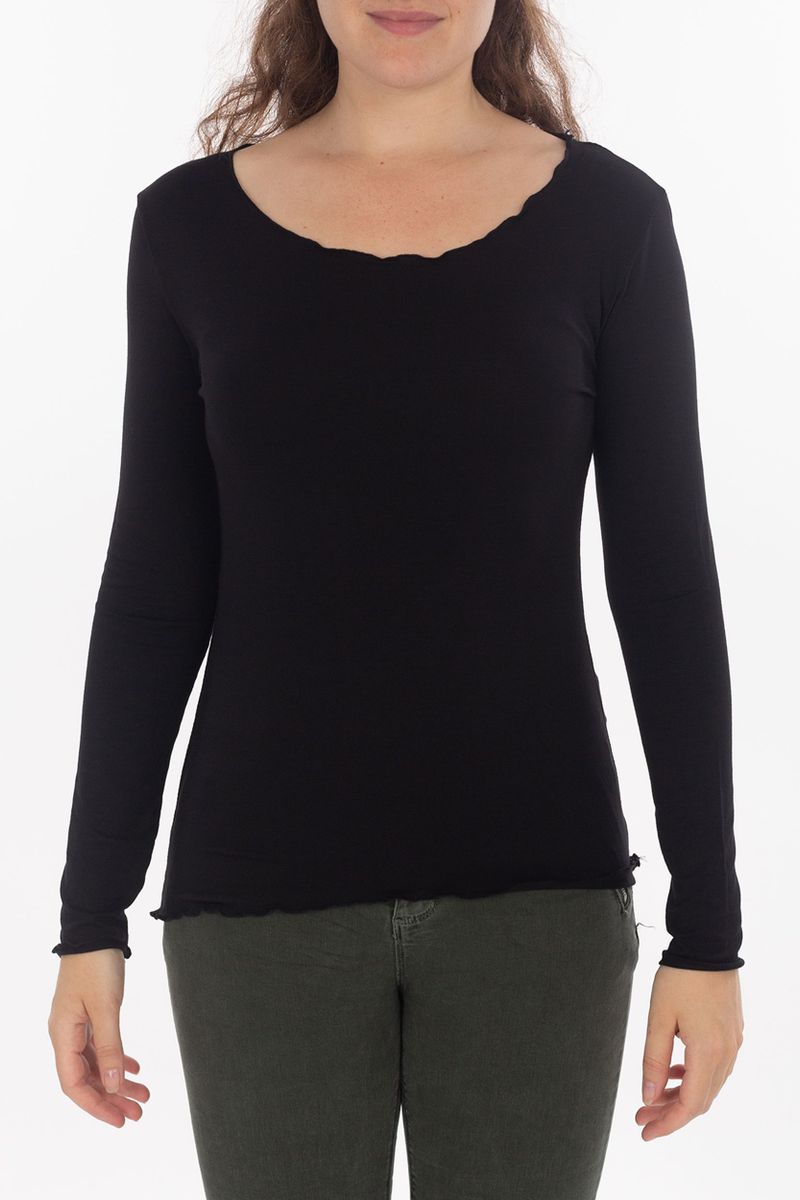 Longsleeve mit Wellensaum