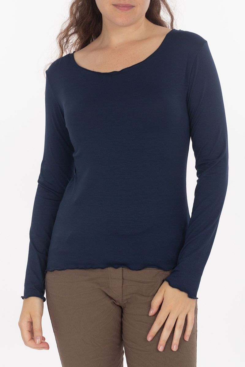 Longsleeve mit Wellensaum