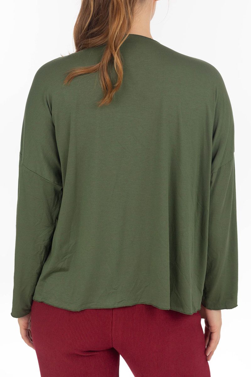 Basic Langarmshirt mit V-Ausschnitt