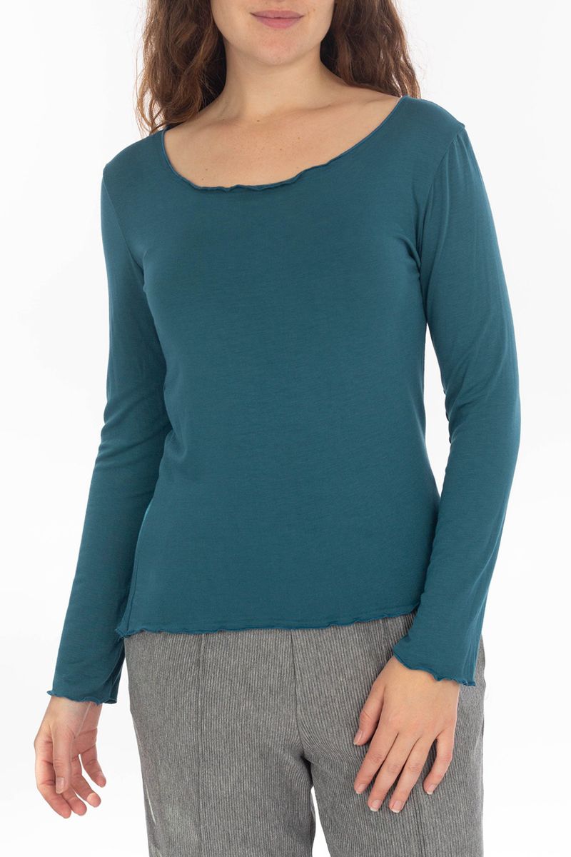 Longsleeve mit Wellensaum