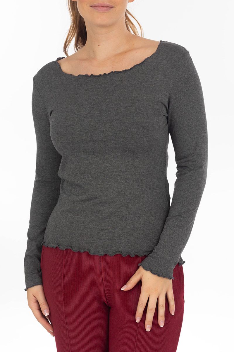 Longsleeve mit Wellensaum