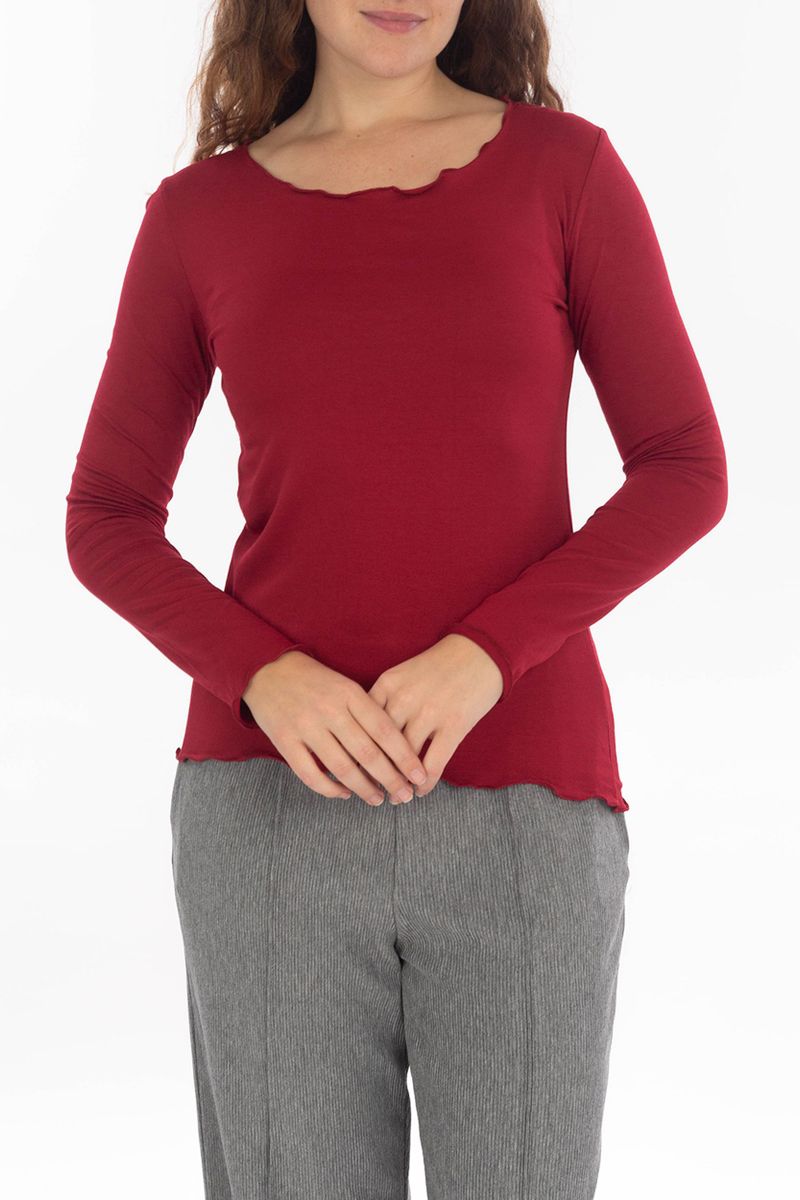 Longsleeve mit Wellensaum