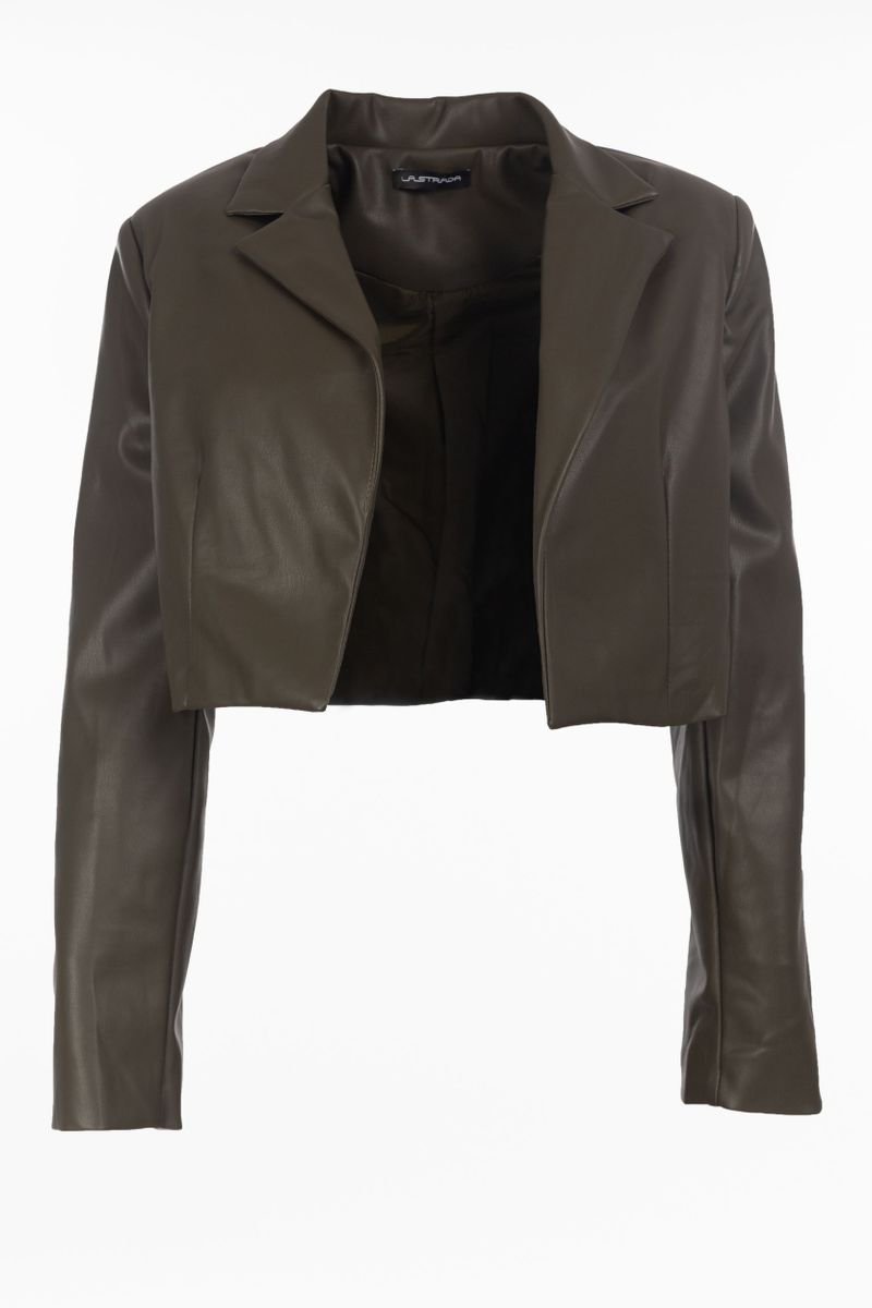 Short leather jacket