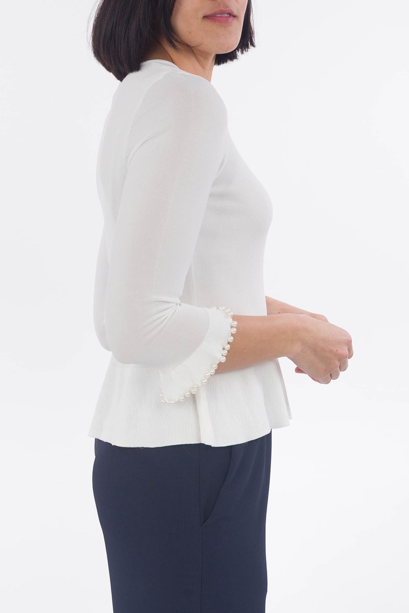 Maglione a maglia fine con perle