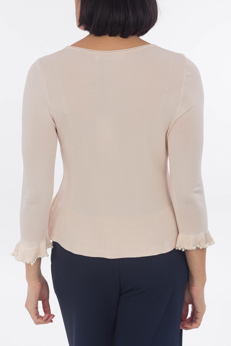 Maglione a maglia fine con perle