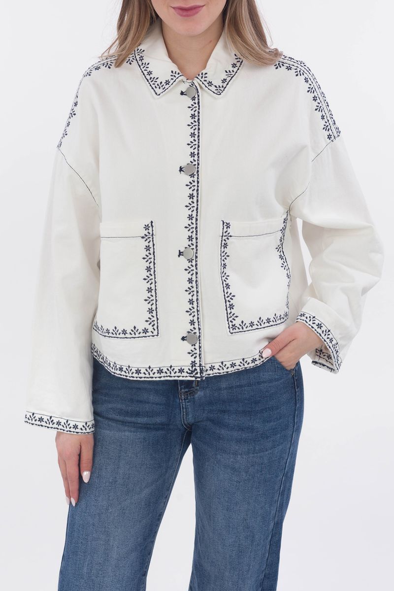 Veste froide avec Broderie ornementale