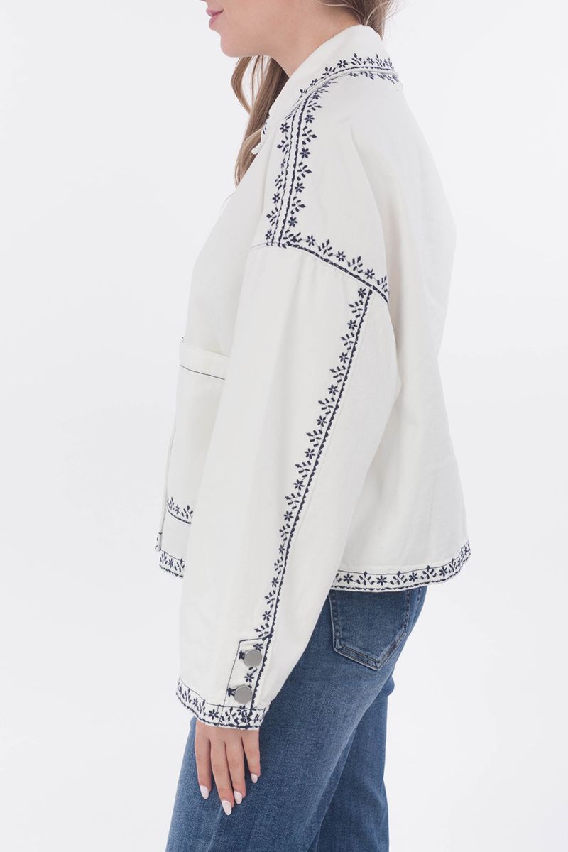 Veste froide avec Broderie ornementale