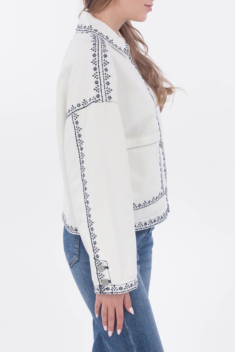 Veste froide avec Broderie ornementale