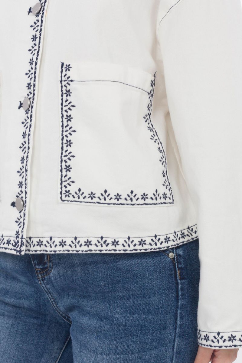 Veste froide avec Broderie ornementale