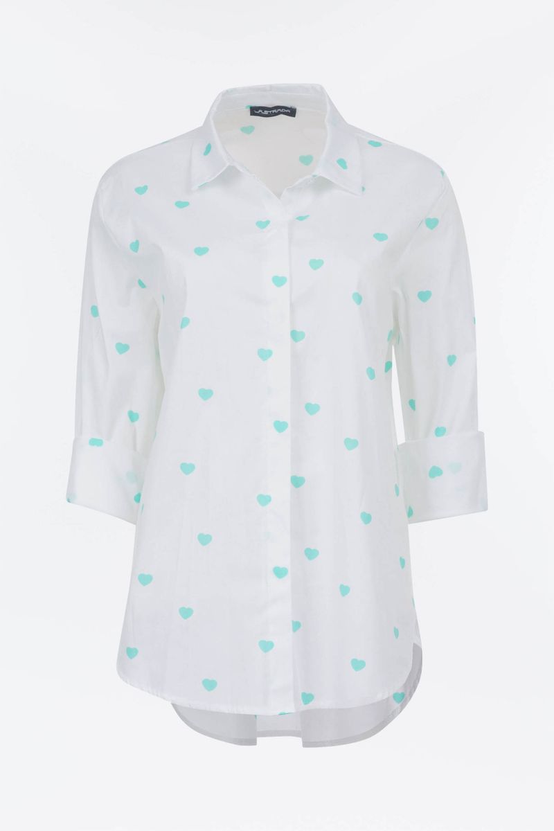 Bluse mit Herzchen-Print