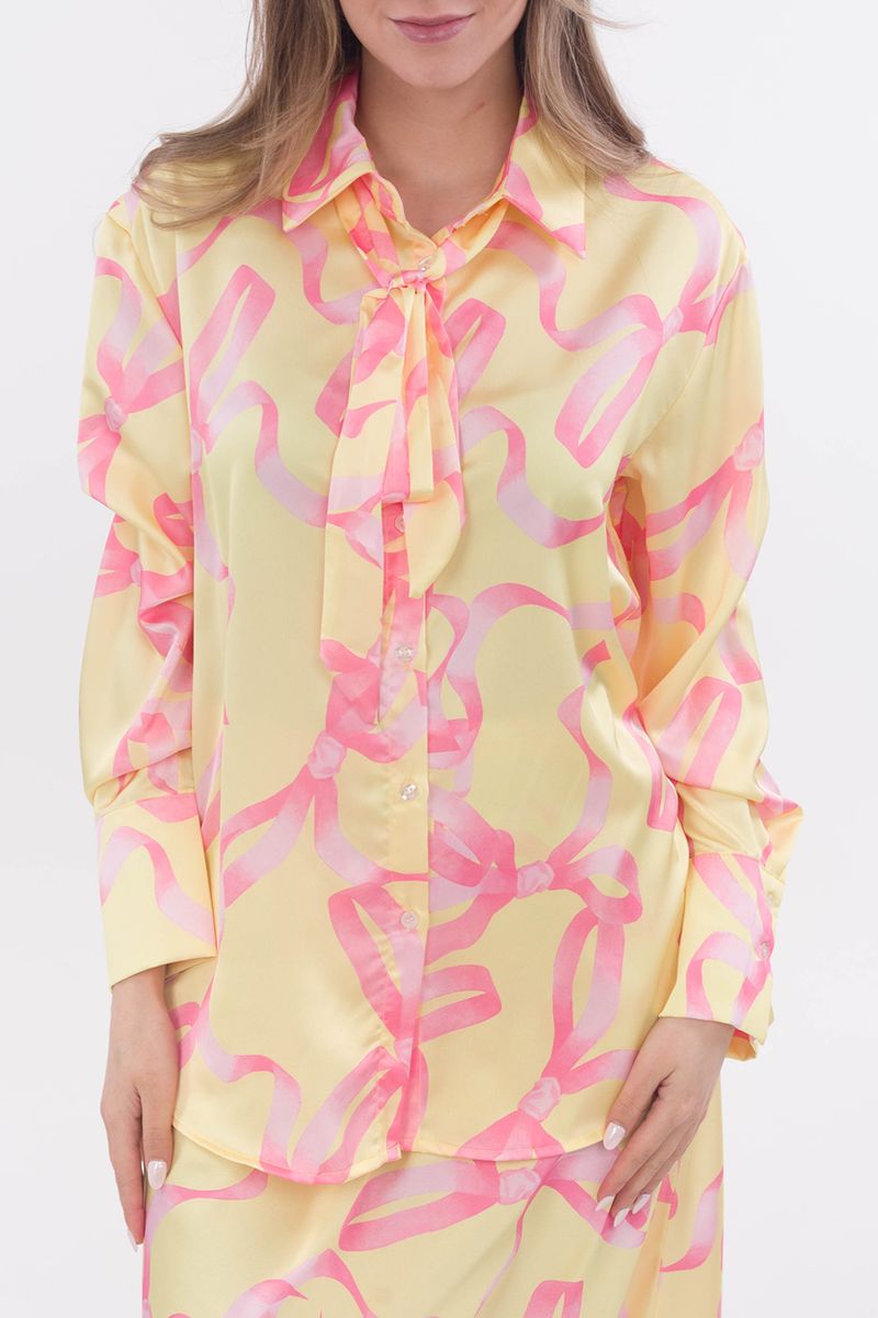 Satinbluse mit Print