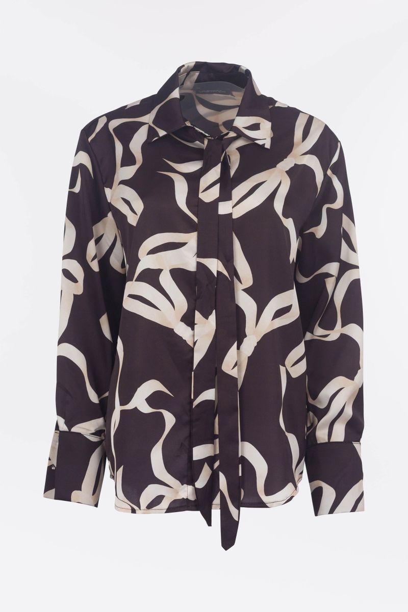 Satinbluse mit Print