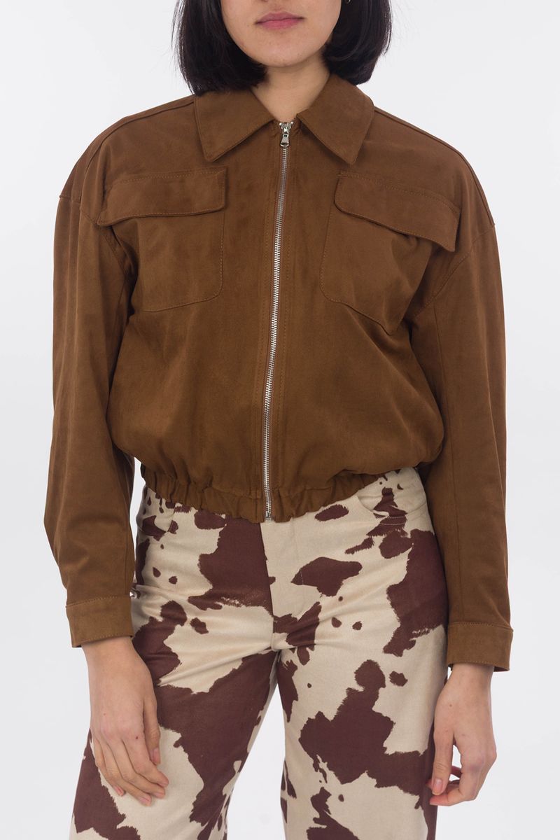 Blouson in velluto in pelle