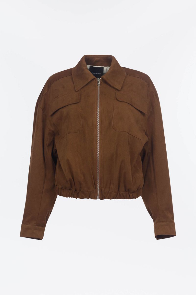 Blouson in velluto in pelle