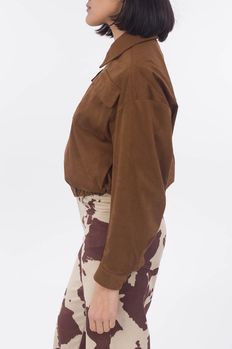 Blouson in velluto in pelle