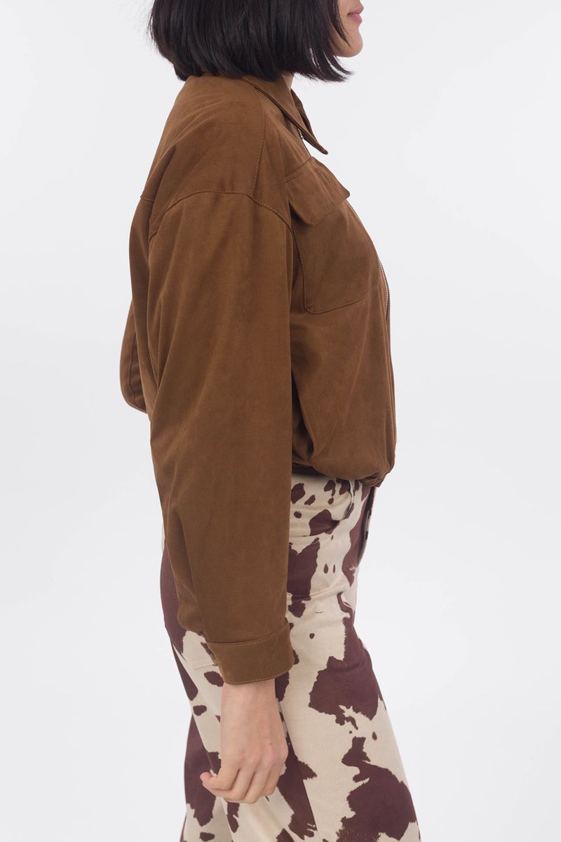 Blouson in velluto in pelle