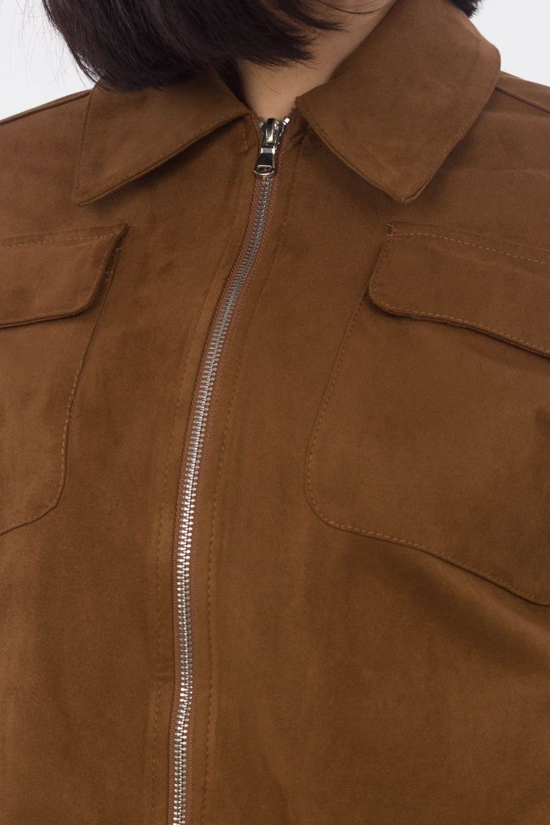 Blouson in velluto in pelle