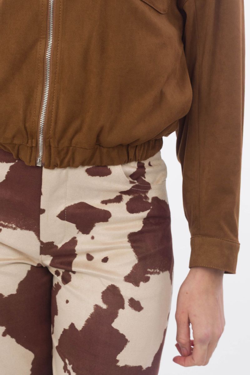 Blouson in velluto in pelle
