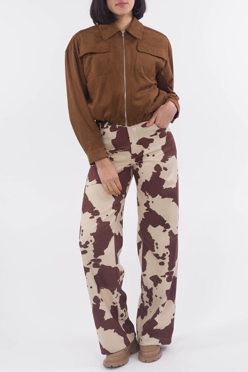 Blouson in velluto in pelle