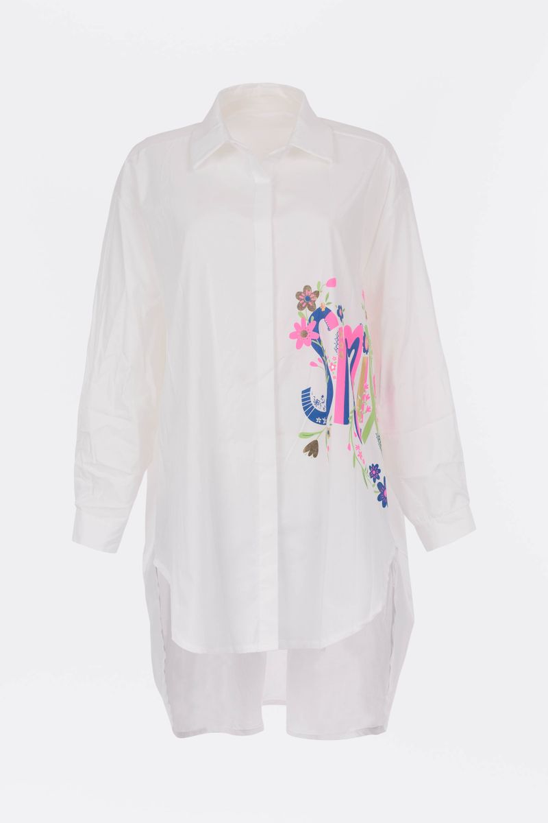 Oversized Bluse mit Print