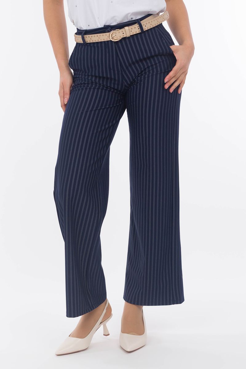 Nadelstreifen-Hose mit weitem Bein
