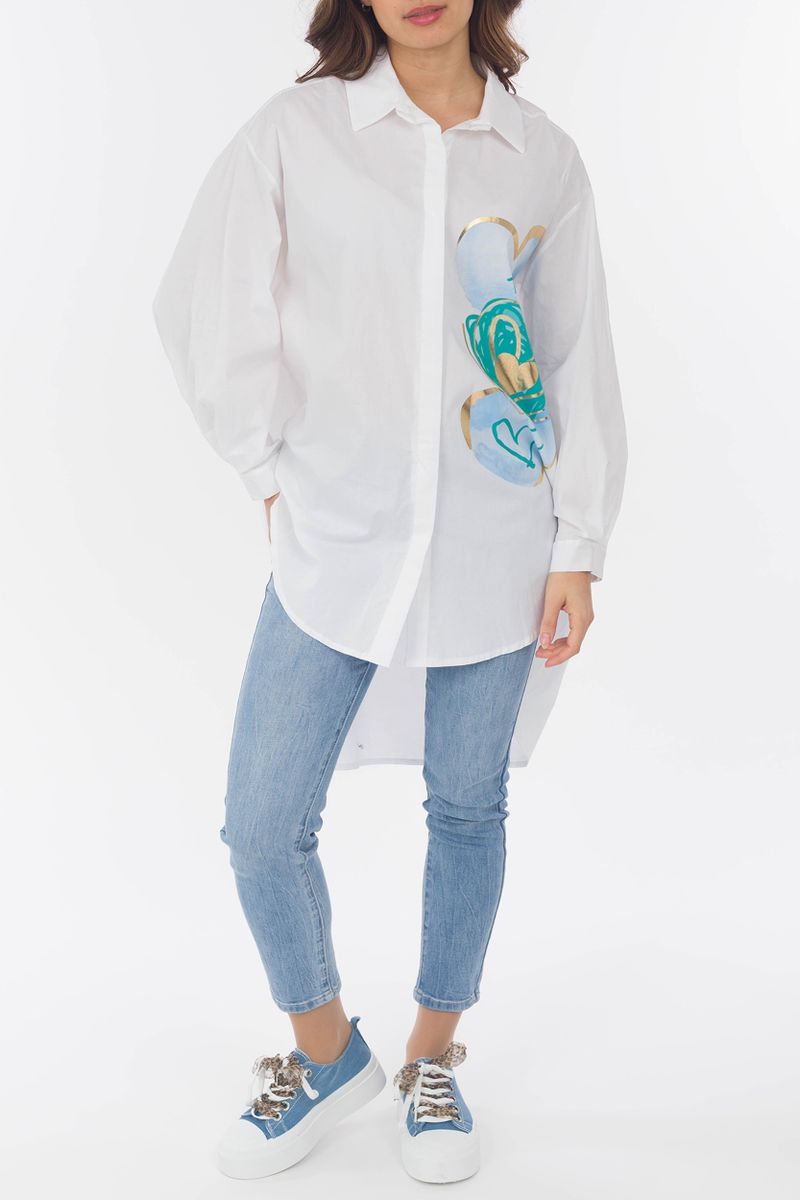 Oversized Bluse mit Print