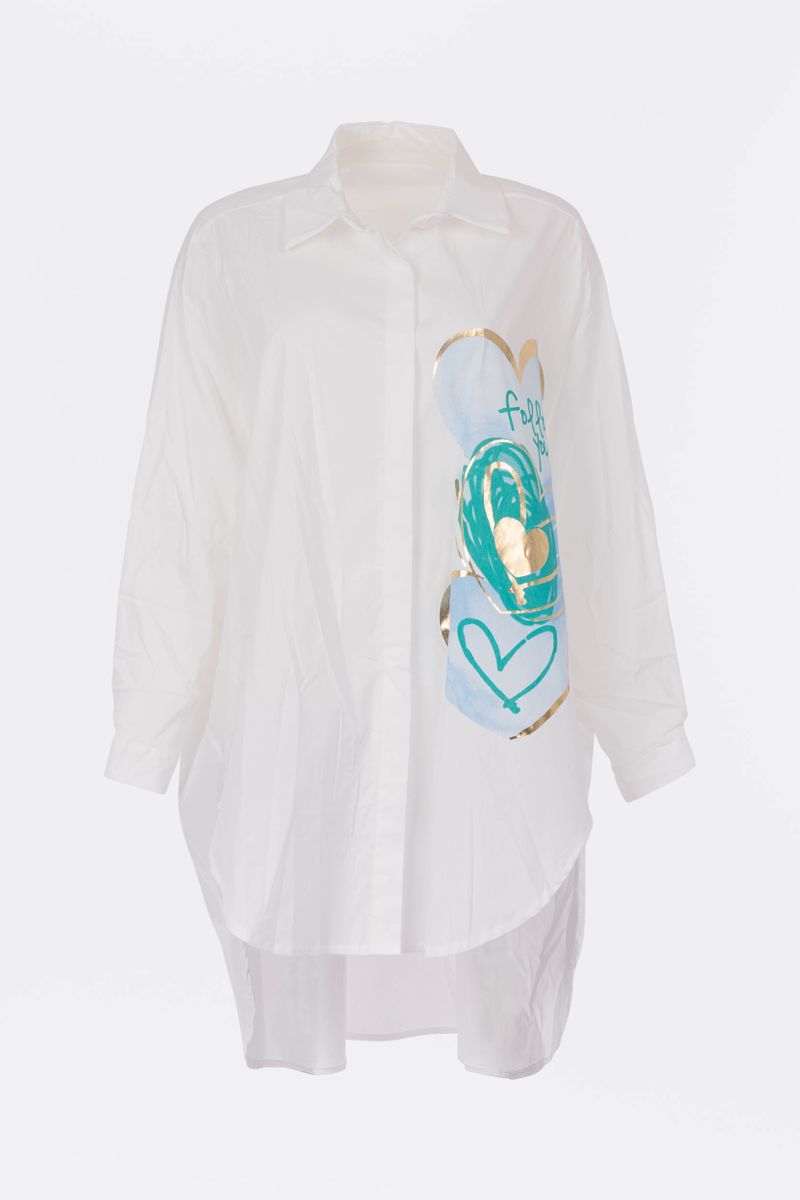 Oversized Bluse mit Print