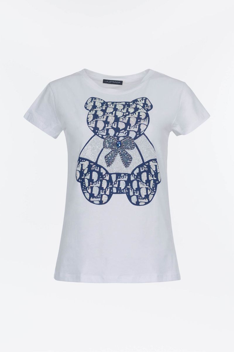 T-shirt met glitter teddy