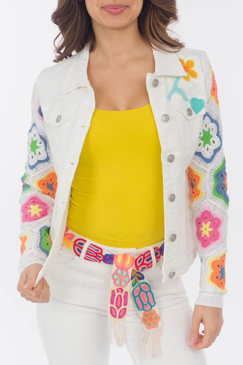 Florale Jeansjacke