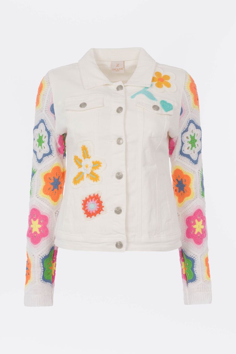 Florale Jeansjacke