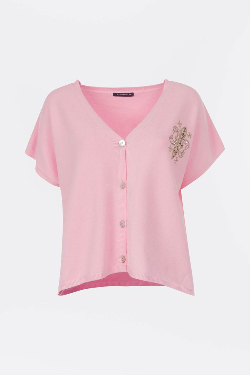 Strickweste mit Stickerei