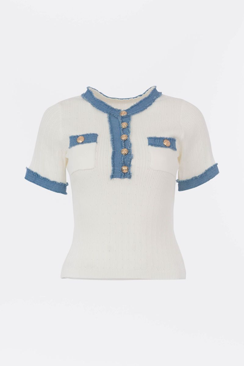 T-shirt met jeans-applicaties