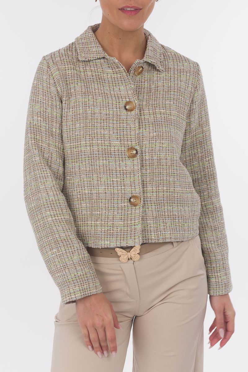 Bouclé-Cardigan gefüttert