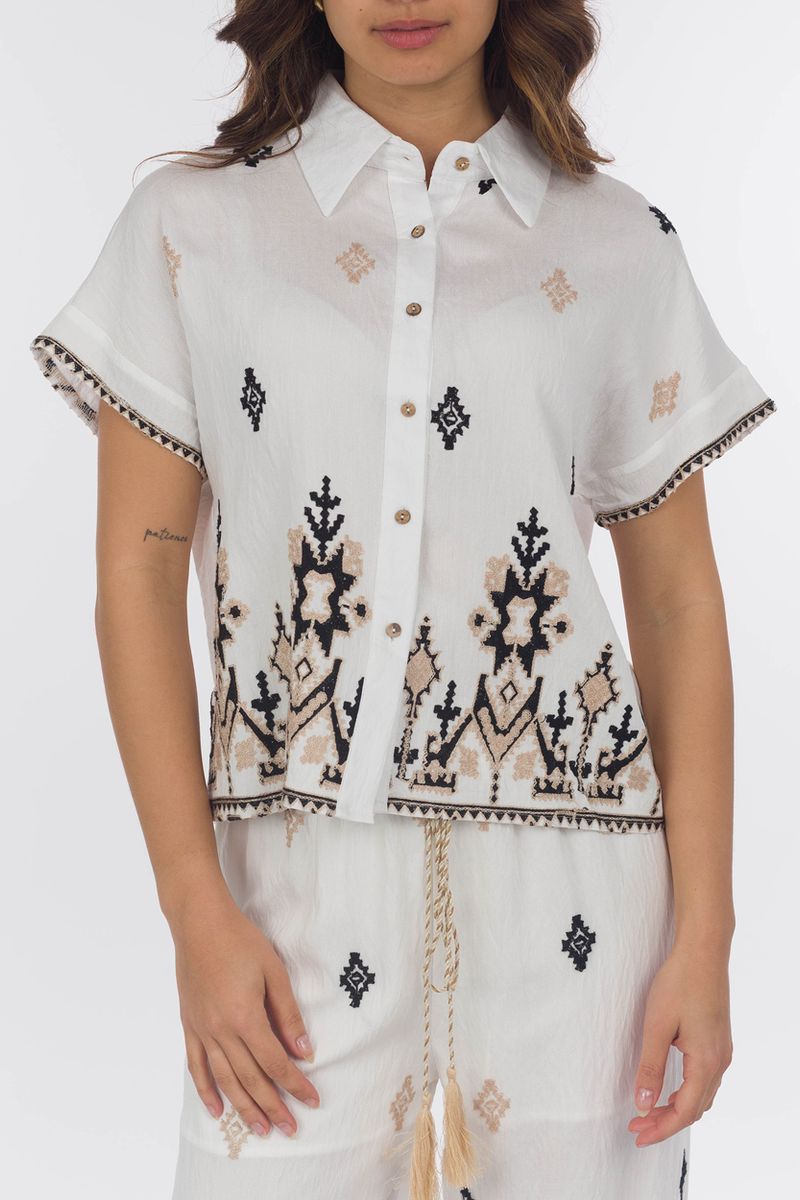 Camicia manica corta In stile boho
