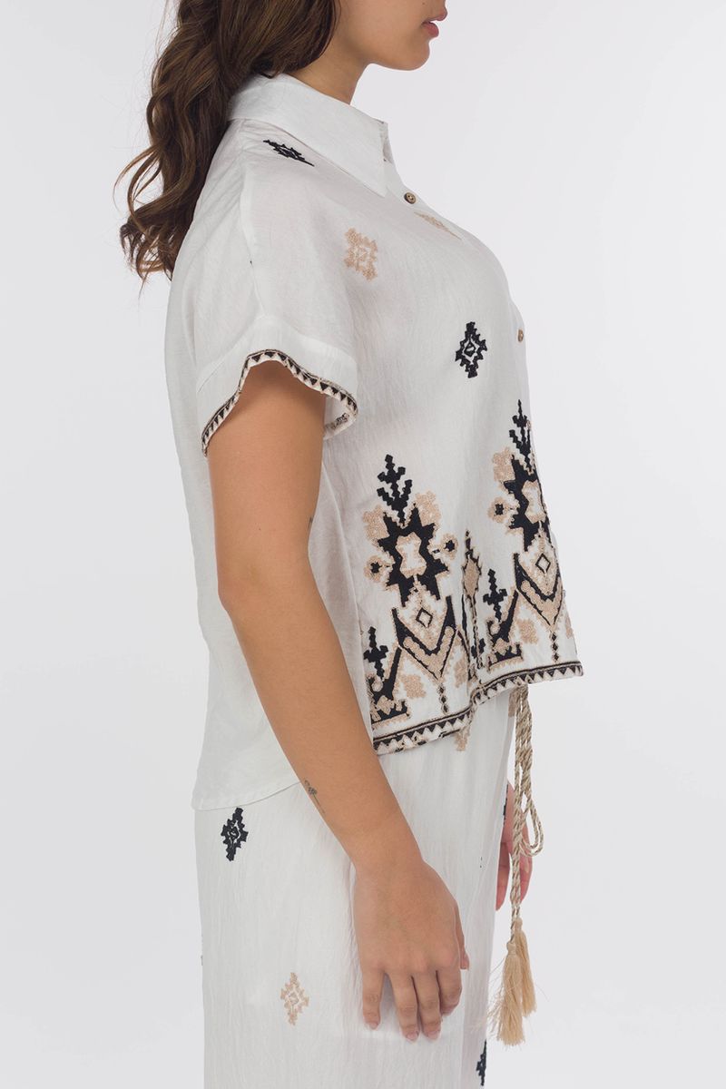 Camicia manica corta In stile boho