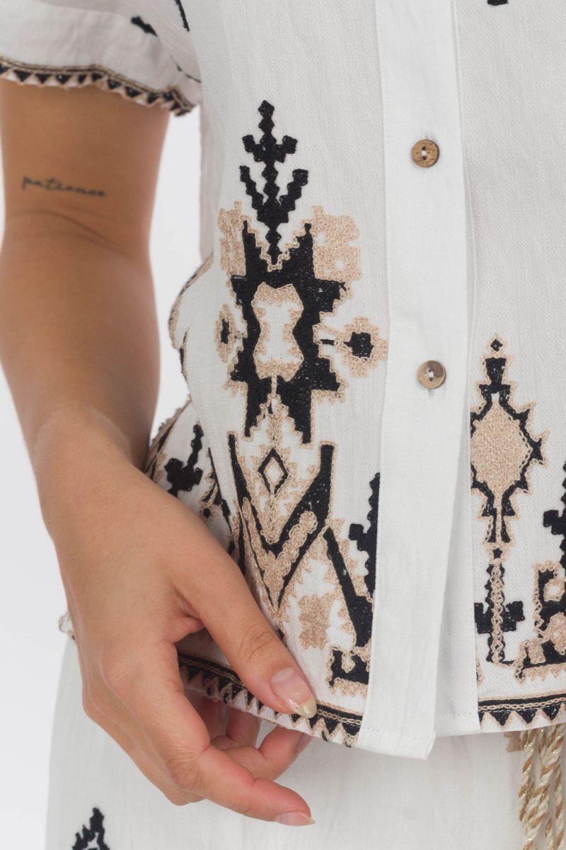 Camicia manica corta In stile boho