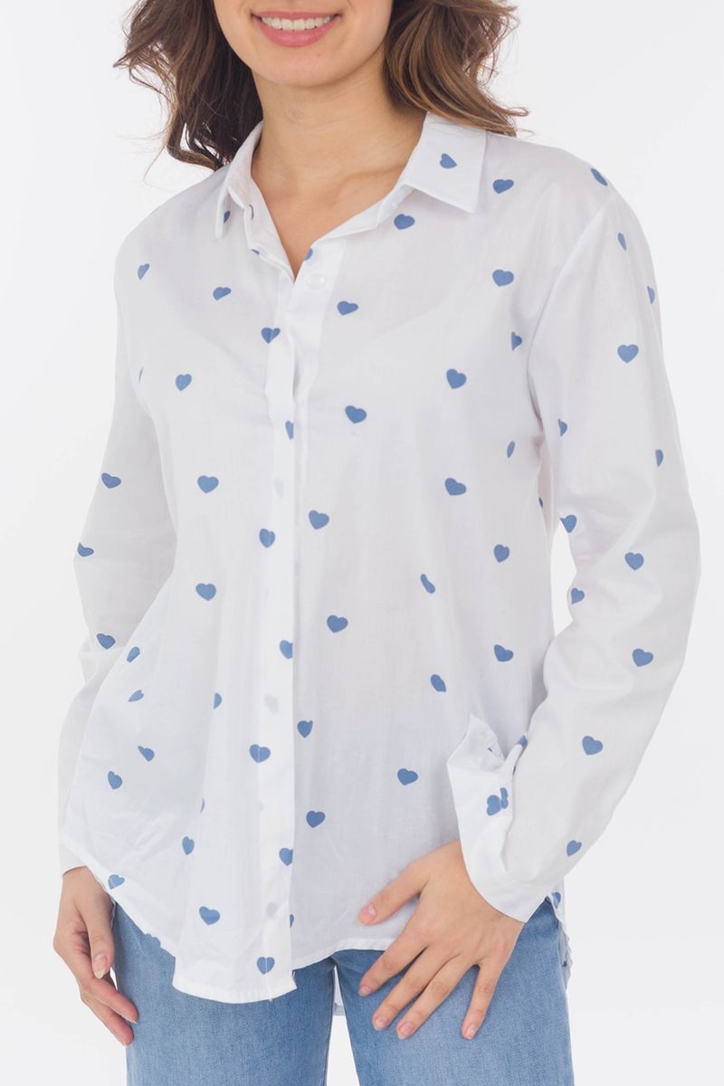 Bluse mit Herzchen-Print