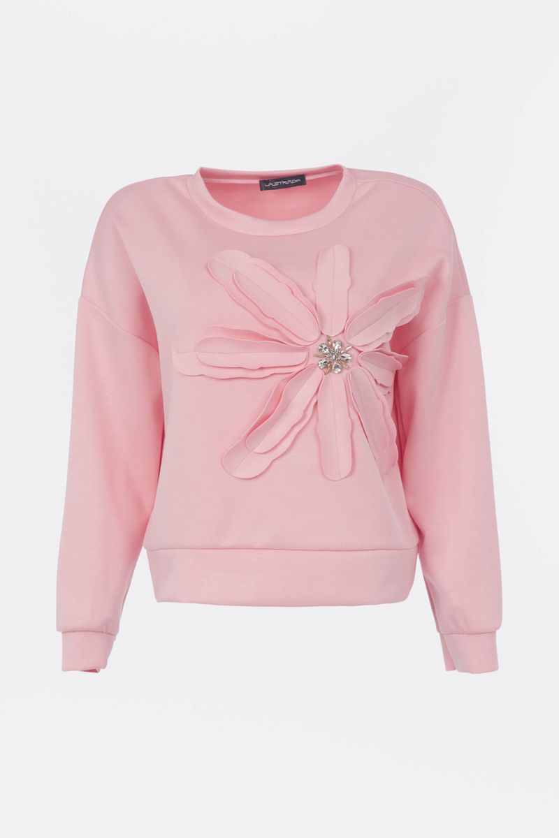 sweat-shirt avec Broderie de fleurs