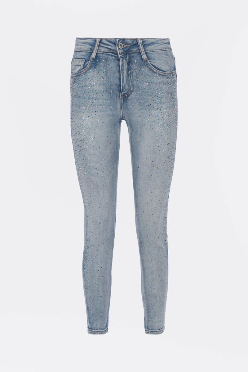 Skinny-Jeans mit Strass