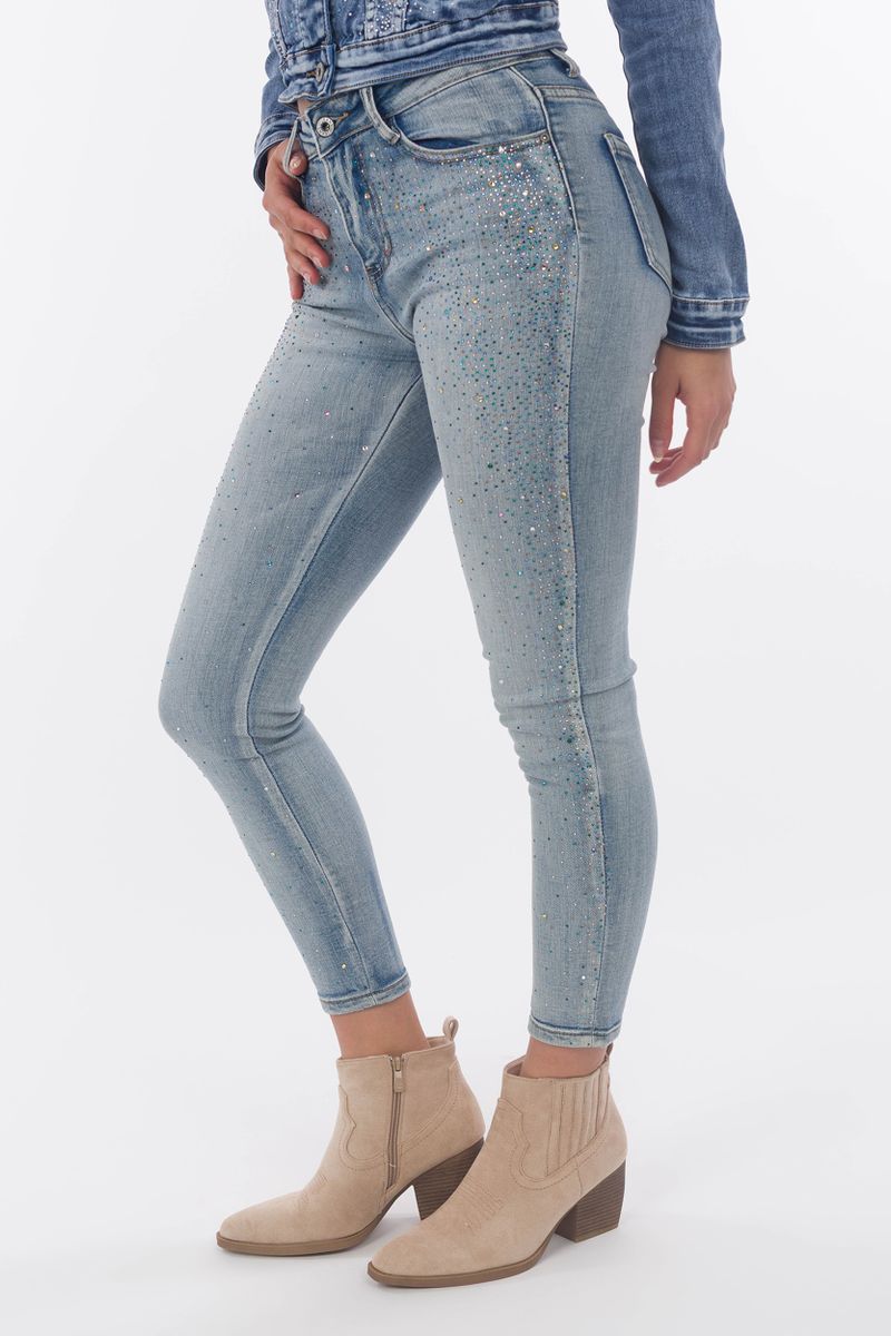 Skinny-Jeans mit Strass
