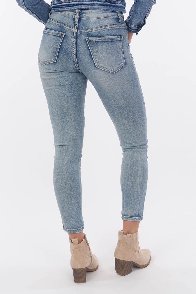 Skinny-Jeans mit Strass