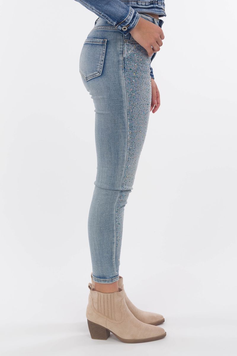 Skinny-Jeans mit Strass