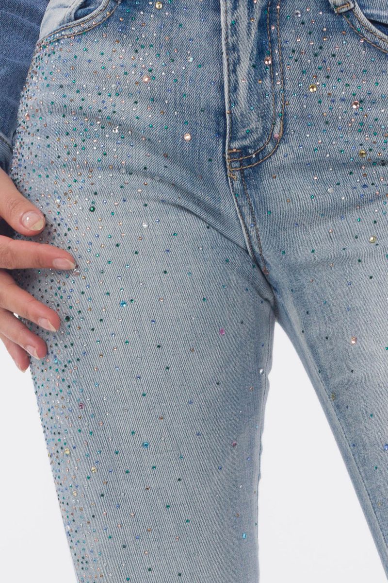 Skinny-Jeans mit Strass