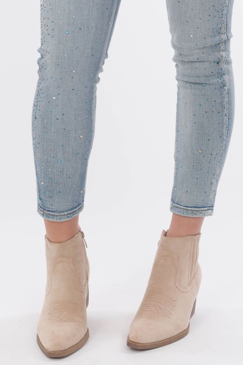 Skinny-Jeans mit Strass