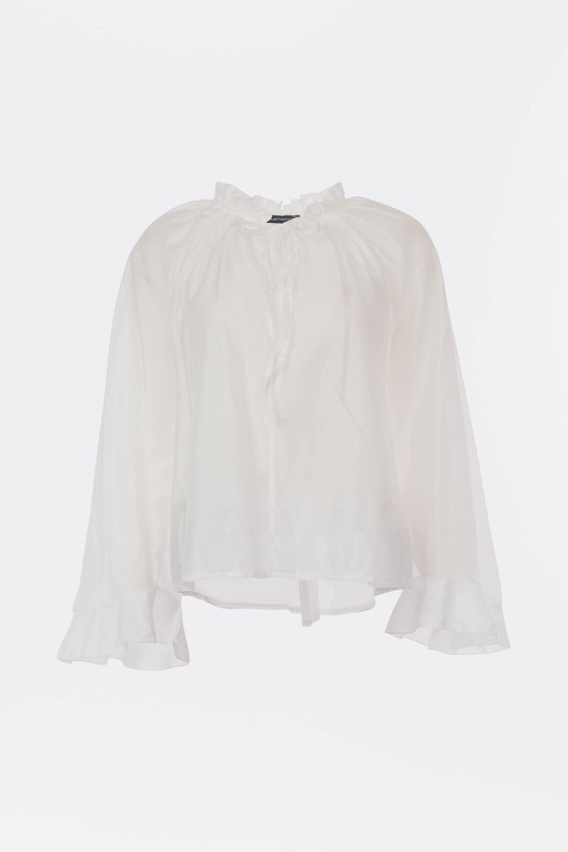 Schluppen-Bluse mit Schalkragen