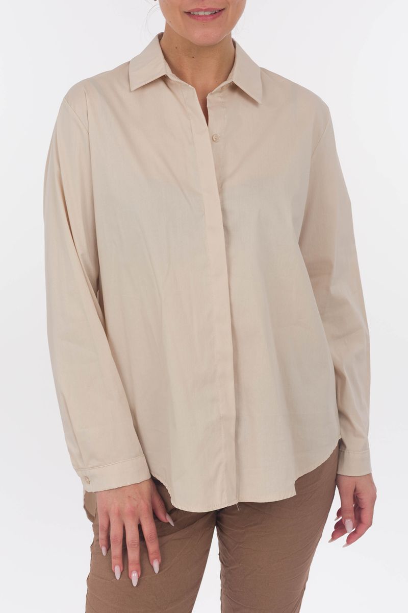 Bluse mit verdeckter Knopfleiste