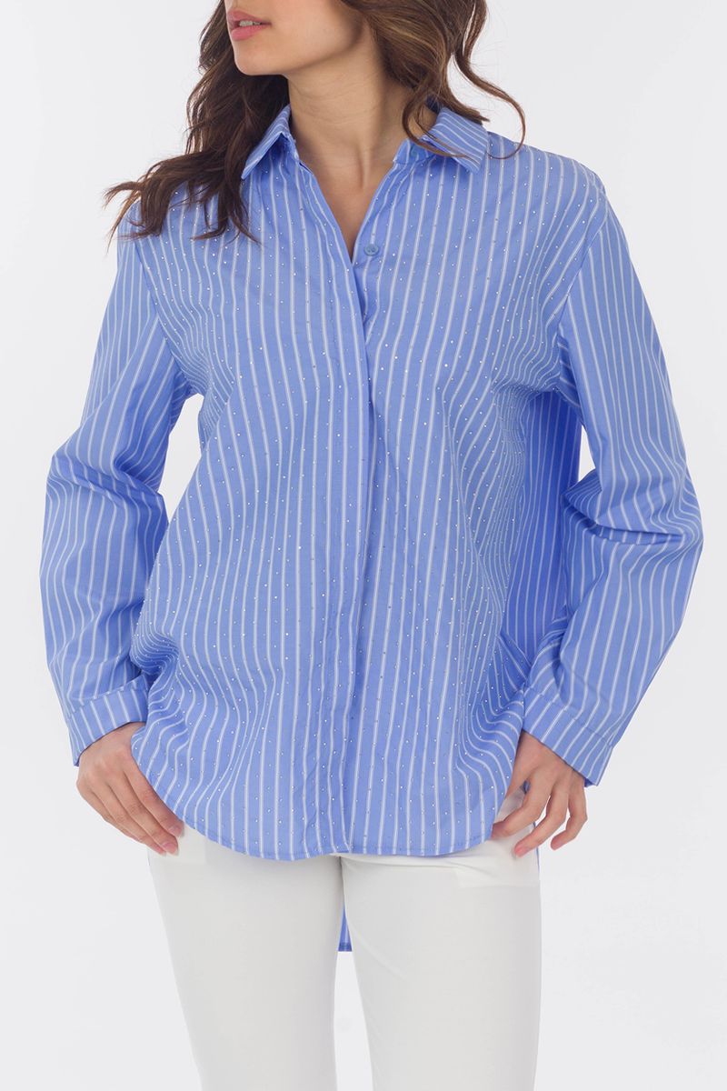 Streifenbluse mit Glitzer