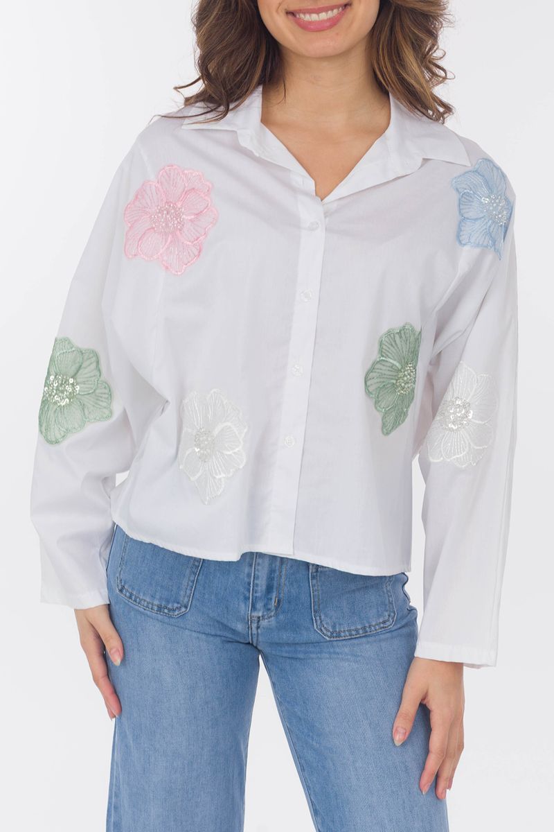 Bluse mit Pastelligen Blüten