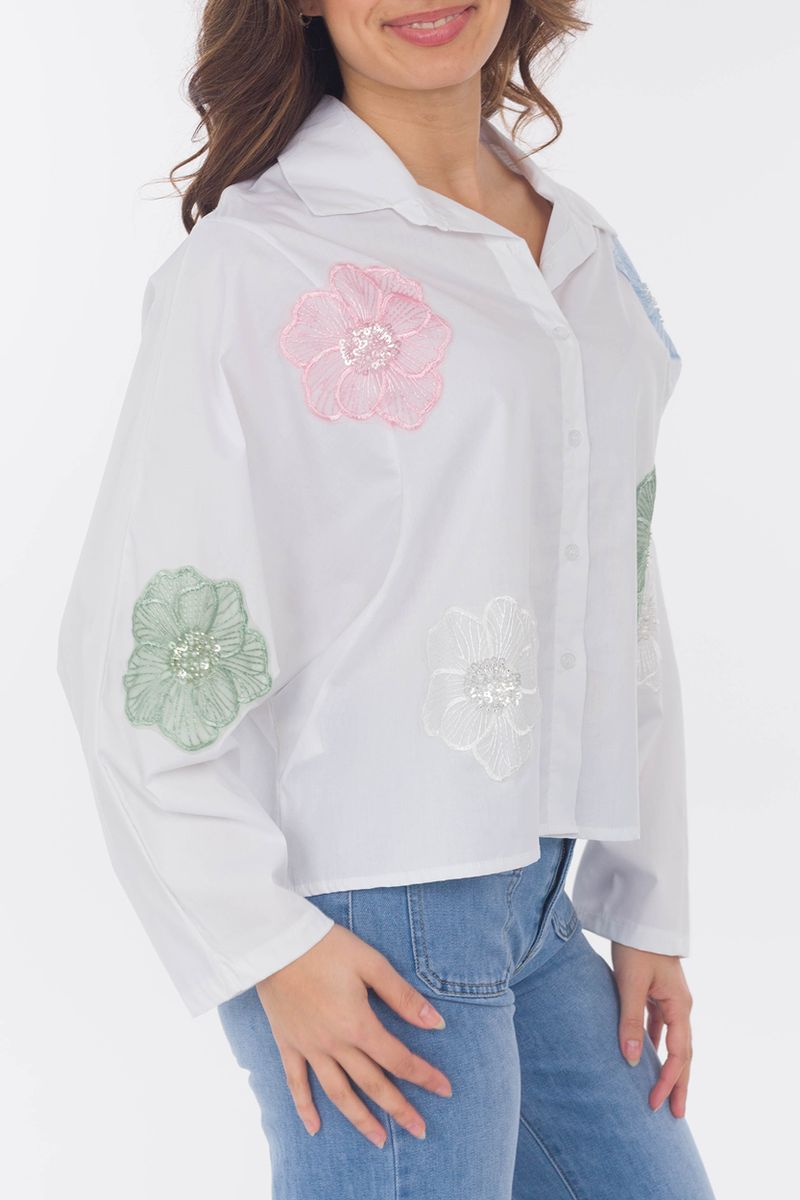 Bluse mit Pastelligen Blüten