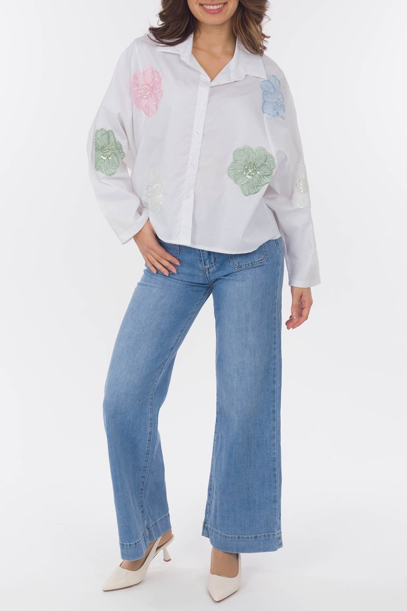 Bluse mit Pastelligen Blüten